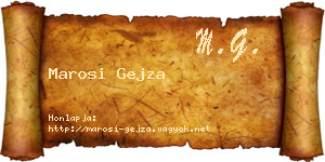 Marosi Gejza névjegykártya
